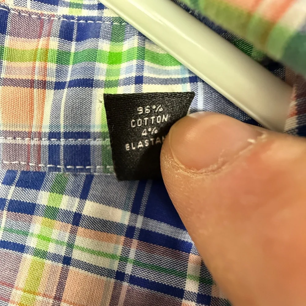 Lauren Ralph Lauren Plaid Stretch Fabric Regular Fit Long Sleeve Button Down 2XL